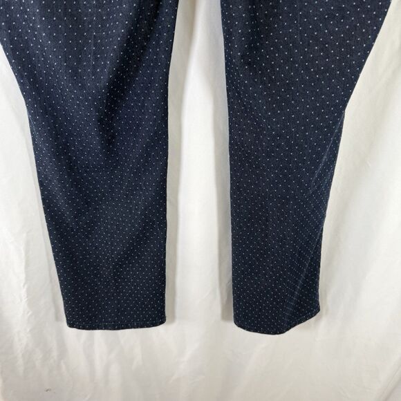 Chico's Jeans Women's 14 Blue Polka Dot Slim Leg Pockets Button Zip - Picture 8 of 8